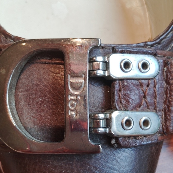 Dior women's high heel shoes size 40 and a half dark brown with buckle detail - Picture 9 of 11